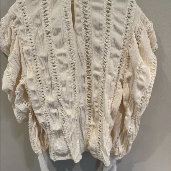 Cream Textured Blouse - Picture 1 of 4